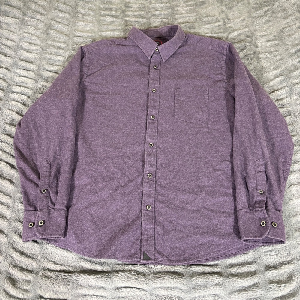 UNTUCKit Mens XXL Purple Heathered Flannel Button Down Shirt Long Sleeve Cotton